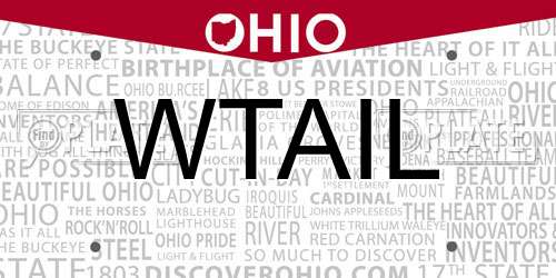 WTAIL Ohio License Plate