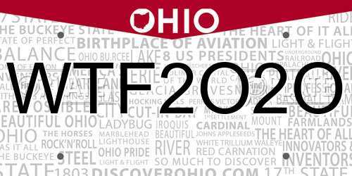 WTF2O2O Ohio License Plate