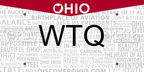 WTQ Ohio License Plate