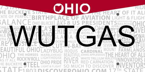 WUTGAS Ohio License Plate