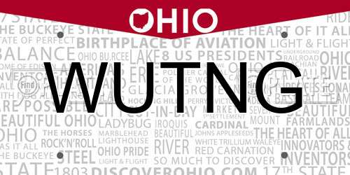 WUTNG Ohio License Plate