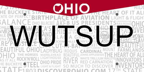 WUTSUP Ohio License Plate