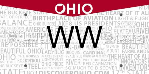 WW Ohio License Plate