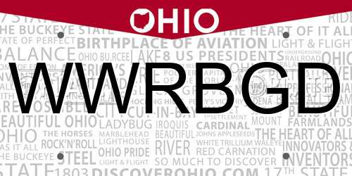 WWRBGD Ohio License Plate