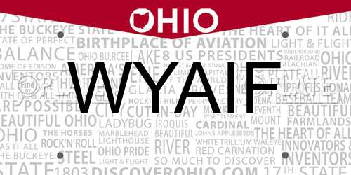 WYAIF Ohio License Plate