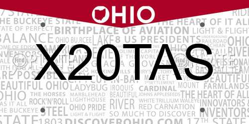 X20TAS Ohio License Plate