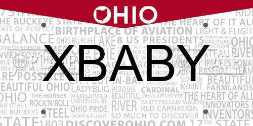 XBABY Ohio License Plate