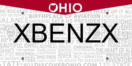 XBENZX Ohio License Plate