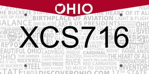 XCS716 Ohio License Plate
