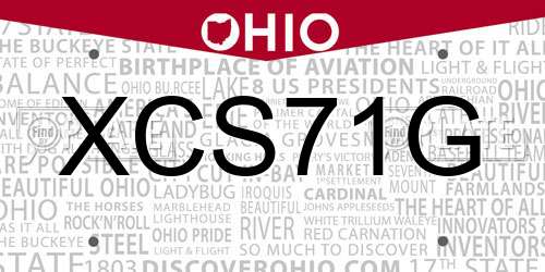 XCS71G Ohio License Plate
