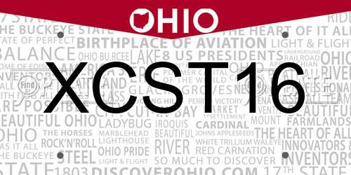 XCST16 Ohio License Plate