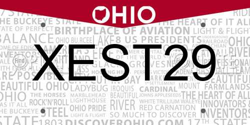 XEST29 Ohio License Plate
