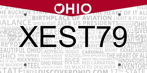 XEST79 Ohio License Plate