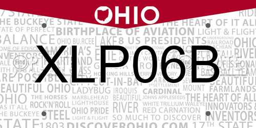 XLP06B Ohio License Plate