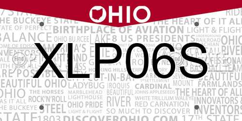 XLP06S Ohio License Plate