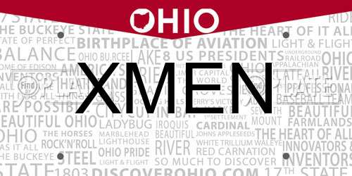 XMEN Ohio License Plate