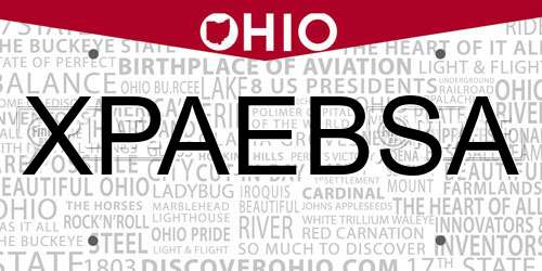 XPAEBSA Ohio License Plate