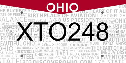 XTO248 Ohio License Plate