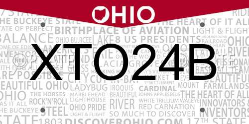 XTO24B Ohio License Plate