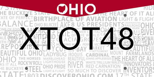 XTOT48 Ohio License Plate