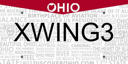 XWING3 Ohio License Plate