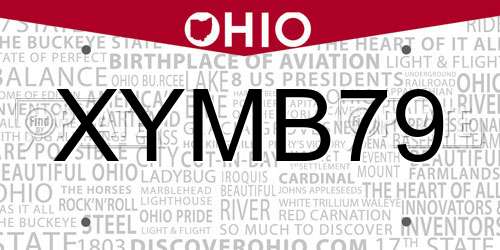 XYMB79 Ohio License Plate