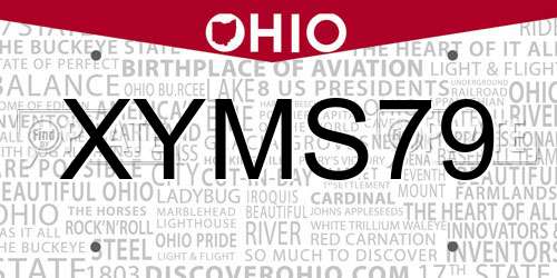 XYMS79 Ohio License Plate
