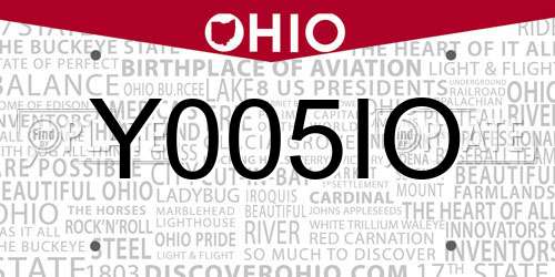 Y005IO Ohio License Plate