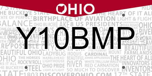 Y10BMP Ohio License Plate