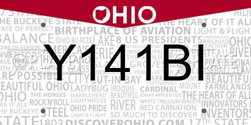 Y141BI Ohio License Plate