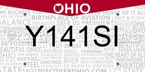 Y141SI Ohio License Plate