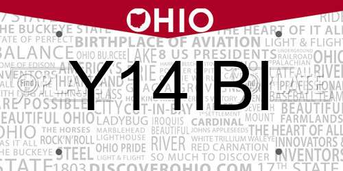 Y14IBI Ohio License Plate
