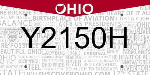 Y2150H Ohio License Plate