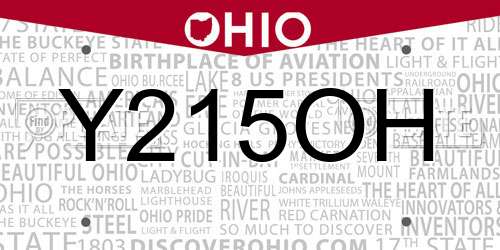 Y215OH Ohio License Plate