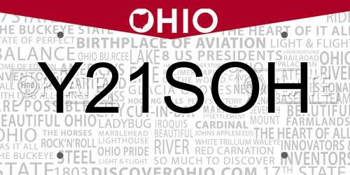 Y21SOH Ohio License Plate