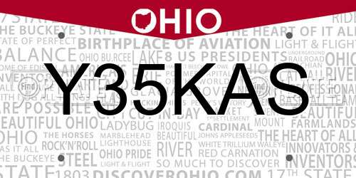 Y35KAS Ohio License Plate