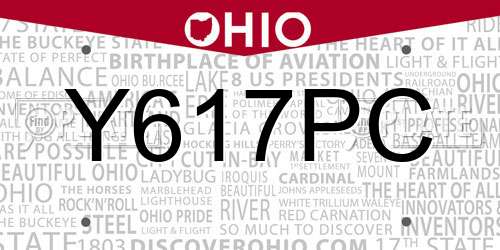 Y617PC Ohio License Plate