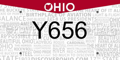 Y656 Ohio License Plate