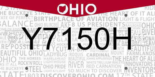 Y7150H Ohio License Plate