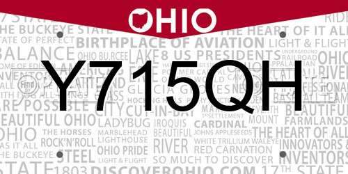 Y715QH Ohio License Plate