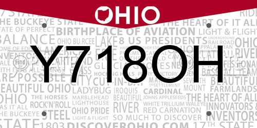 Y718OH Ohio License Plate