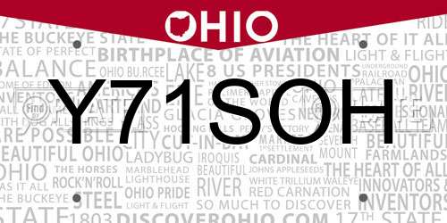 Y71SOH Ohio License Plate