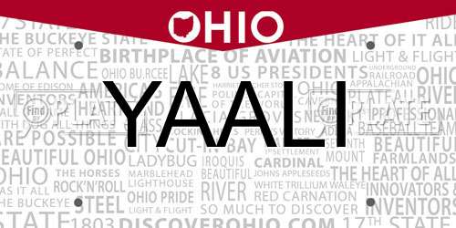 YAALI Ohio License Plate
