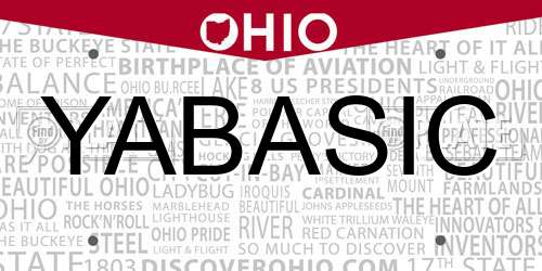 YABASIC Ohio License Plate