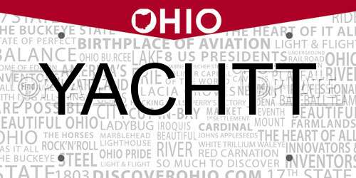 YACHTT Ohio License Plate