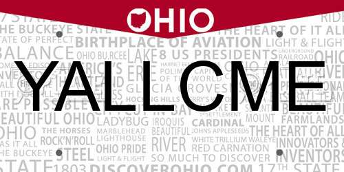 YALLCME Ohio License Plate