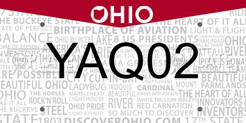 YAQ02 Ohio License Plate