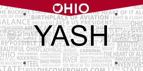 YASH Ohio License Plate