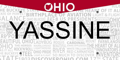 YASSINE Ohio License Plate