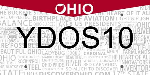 YDOS10 Ohio License Plate